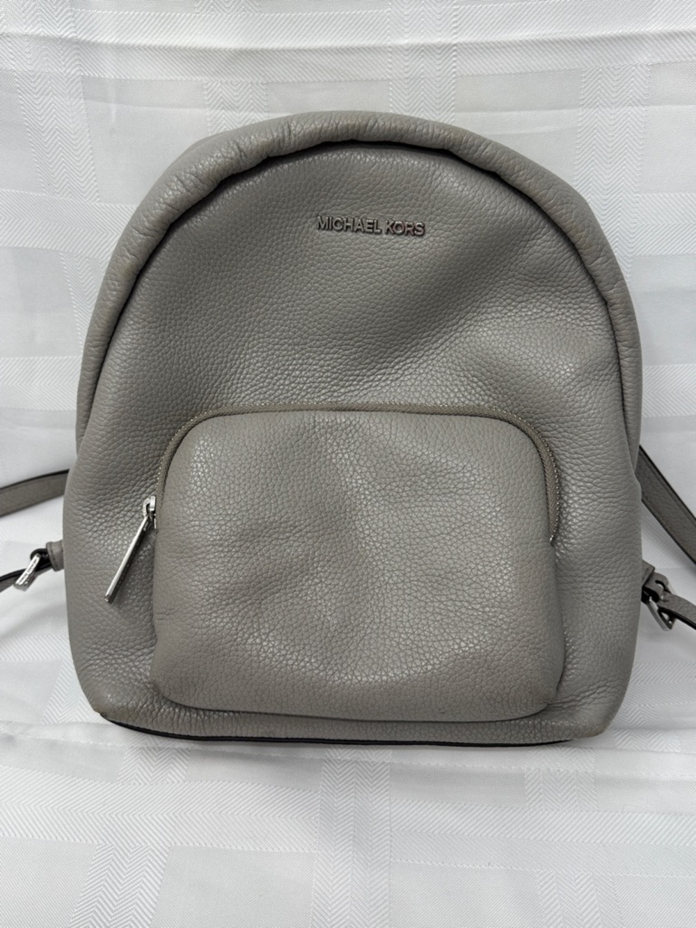 Michael Kors “Erin” Gray Pebbled Leather Backpack
